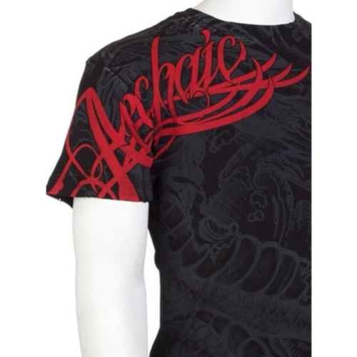 Archaic by Affliction T-Shirt Uomo Dragon Rage Biker MMA Nera - Foto 5 di 8