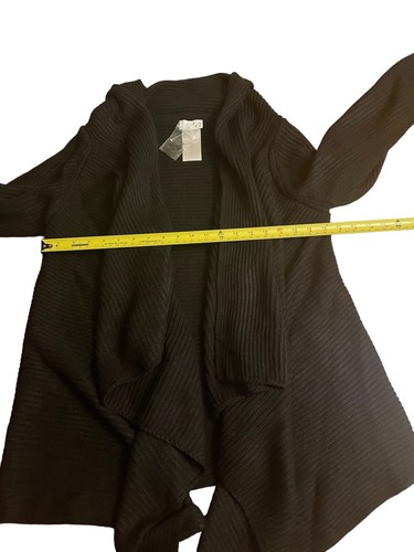 Joan Rivers Womens Black Shawl Sweater Size S Acrylic Square Bottom Long Drape - Picture 12 of 16