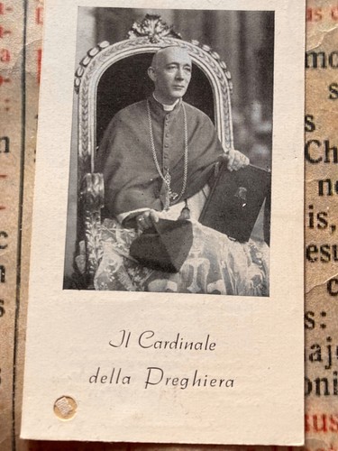 LOTE RARO RELIQUIAS San Alfredo Ildefonso Schuster: Impresionante reliquia y una tarjeta sagrada - Imagen 4 de 11