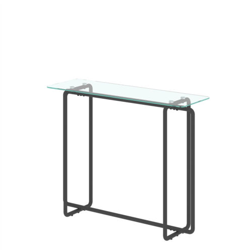 Console Table Tea Table Single Layer Tempered Glass Rectangular Porch Table - Picture 24 of 30
