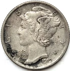 1919-P Mercury Dime 10c AU Extra Fine XF+ * Original Surfaces * 1919P