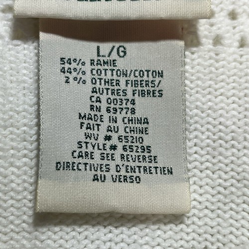 Cardigan donna vintage Northern Reflections floreale grande bianco nonna 3D - Foto 7 di 12