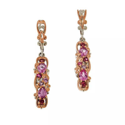 Gems by Michael Sterling Silver Purple Rhodolite Drop Earrings, 1-3/4''