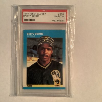 1987 Fleer Glossy Barry Bonds Rookie Card PSA 8~All Time HR leader