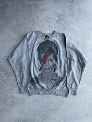 David Bowie Aladdin Sane Mens Crewneck Sweatshirt Gray Officially Licensed Y2K