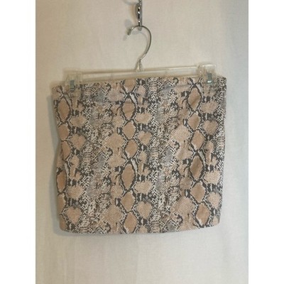 American Eagle Womens Snake Print Tube Top M Beige Black Tan Crop Festival