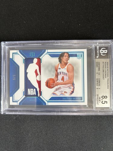 2024-25 National Treasures Rookie Logoman #17 Pacome Dadiet 5/5 BGS 8.5! Rc Rare