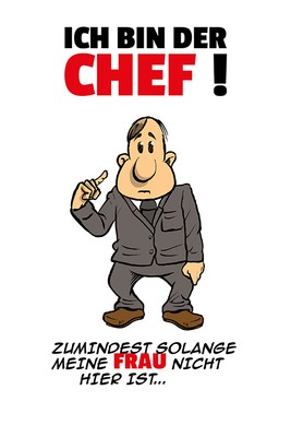 Ontrada Holzschild 30x40cm Ich Bin der Chef Frau Spruch Holz Schild