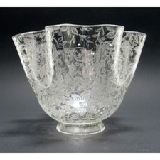 Vintage Etched Frosted Glass Lamp Shade, Victorian Replacement