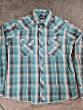 VTG Wrangler Shirt Mens Large 90s Rancher Western Rodeo Pearl Snap Beathable