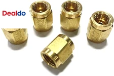 Inverted Flare Brake Line Union for 1/4" Tube (7/16"-24 Threads) (Pack of 5)