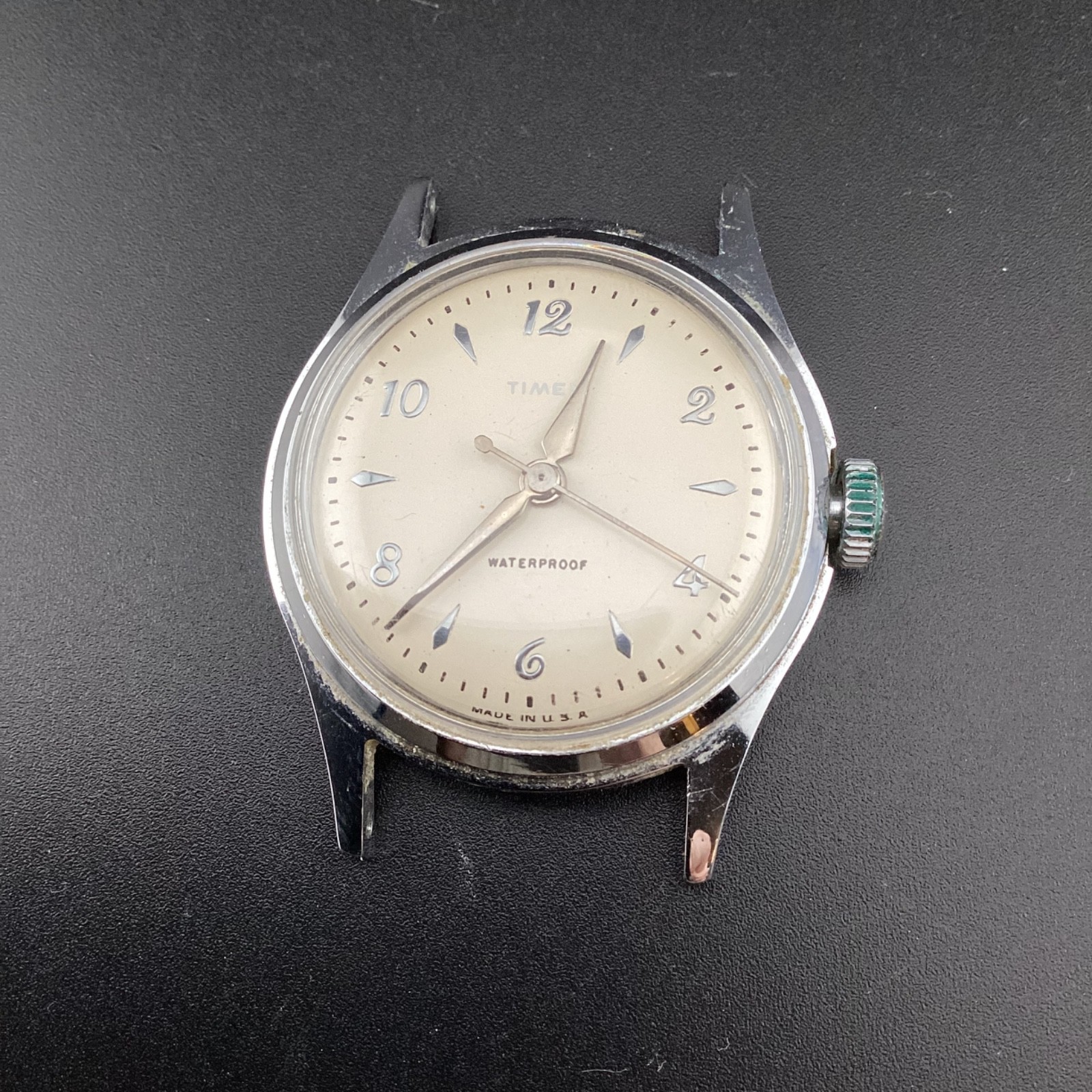 Vintage Men's Timex USA Marlin Silver Tone Mechanical Watch For Repair 1950s