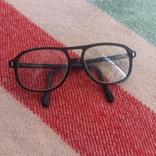 Vintage Sferoflex Italy Black Retro Aviator Eyeglasses Frames 54-16-140 1970's