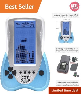 Portable 4.1-Inch Blue Game Console - Enjoy 23 Classic Games Anytime, Anywhere