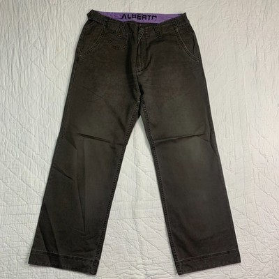 Alberto Chino Hose Herren Straight Stone Modern Fit W36 L32 Olivgrün