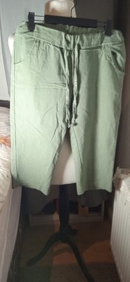 Stretch Schlupfhose Gr.42/44 Grün Taschen Vorn Beidseitig Pflegeleicht Sehr Gut