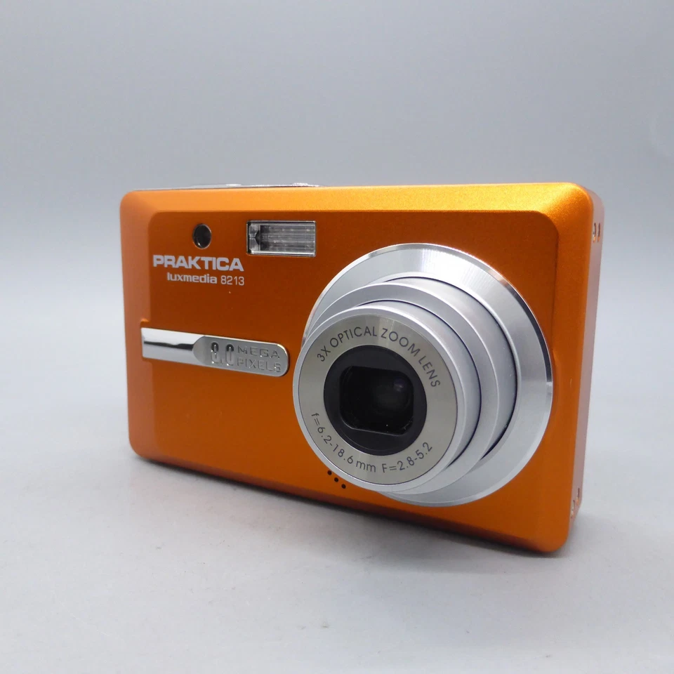Praktica Luxmedia 8213 8.0MP Compact Digital Camera Orange Tested - Image 2 of 4
