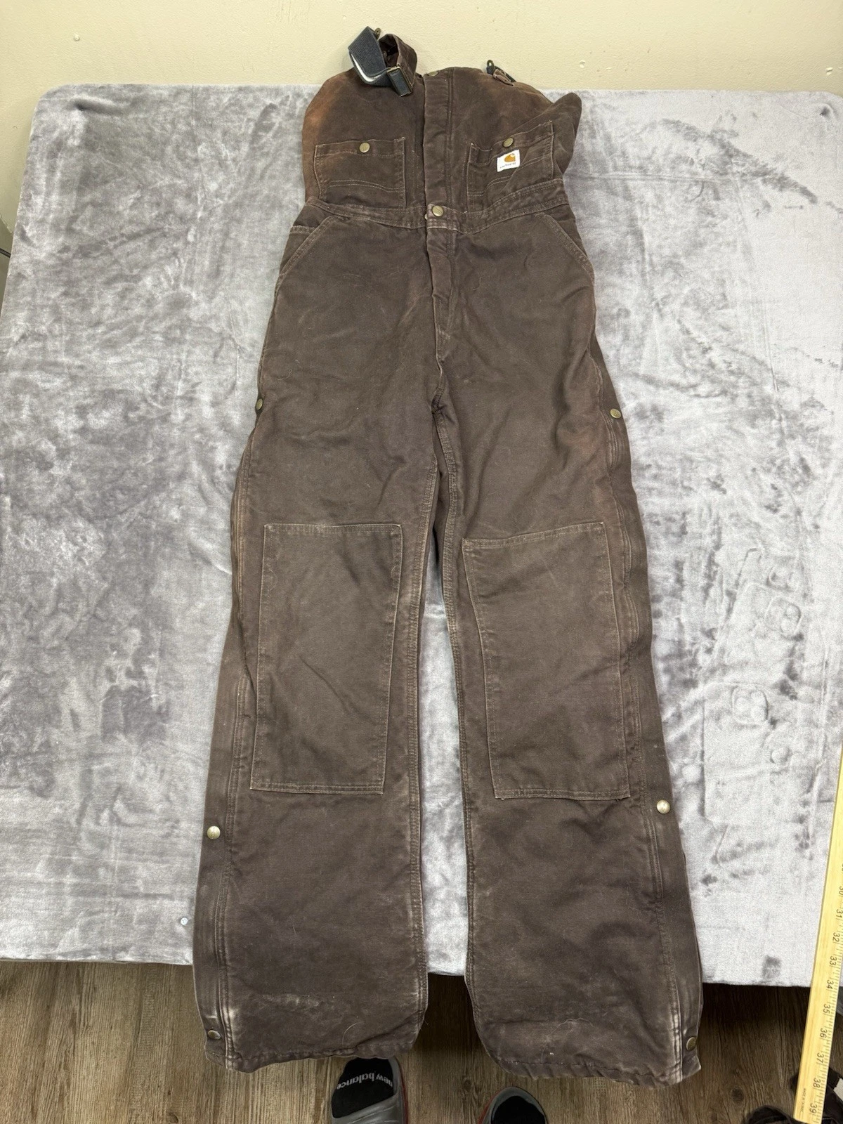 Carhartt Bib Overalls Womens 6x34 Quilted Lined Double Knee Carpenter WR027 DKB