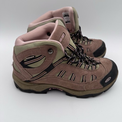 Hi-Tec Women's Bandera Mid Hiking Boots Size 10 Taupe/Pink KY16D - Picture 4 of 8
