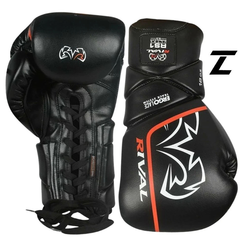 Rival Boxing RS1 Pro Fight Lace Up Leather Boxing Gloves for Men/Women - 16 OZ - Image 2 of 4
