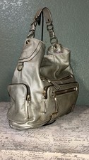 Coach Metallic Gold Shoulder Bag with Multiple Zip Pockets