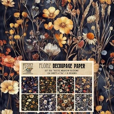 Decoupage Paper Pack (24 Sheets 6"x6") Rustic Meadow Blooms: Vibrant Wildflower 