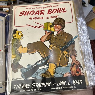vintage 1945 NCAA SUGAR BOWL ALABAMA CRIMSON TIDE vs DUKE FOOTBALL PROGRAM