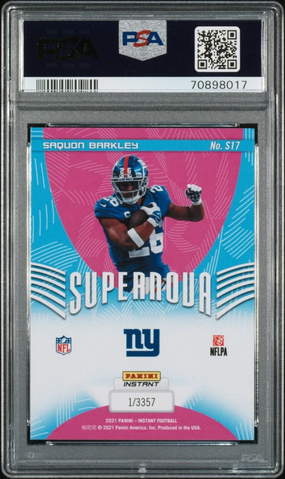 2021 Panini Instant SUPERNOVA / Saquon Barkley / PSA 9 MINT - Image 2 of 2