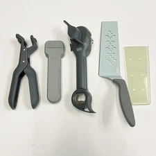 Kuhn Rikon Can Opener, Jar Opener, Grippers & Slice Knife GREY