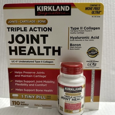Kirkland Triple Action Joint Health Type II Collagen, Boron and HA - 110 Count