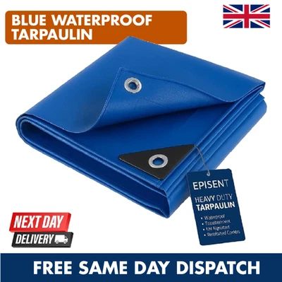 EPISENT Blue Tarpaulin heavy duty Waterproof Sheet Plastic Ground Cover UV Protected