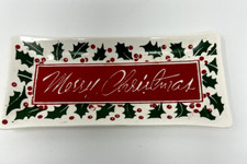 Vintage Commodore Ceramic Merry Christmas Trinket Candy Tray