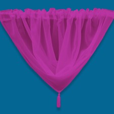 Plain Tasseled Voile Swags All Colours - Net Curtains Voile Swag Valance Pelmet