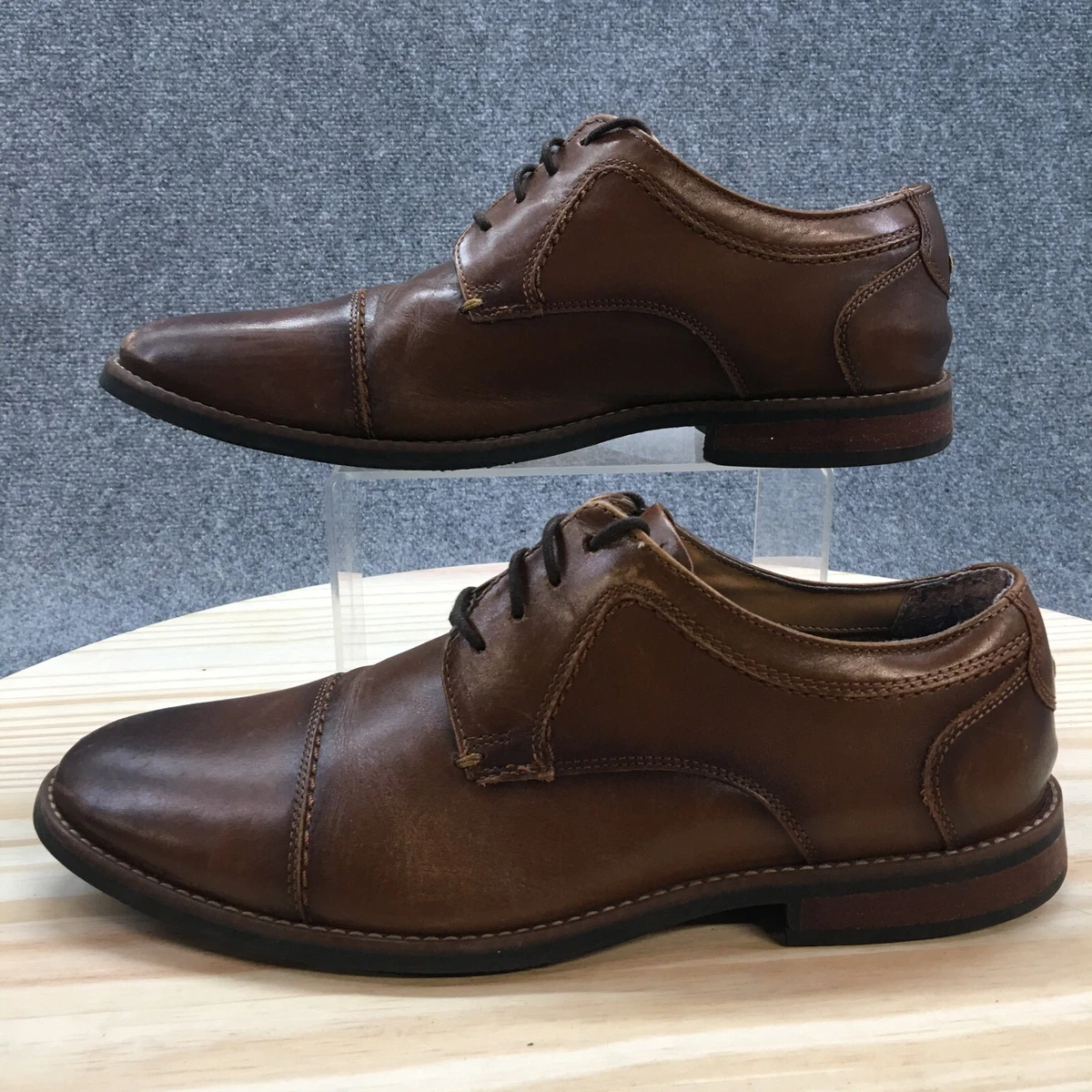 Nunn Bush Shoes Mens 11 M Comfort Gel Flex Cognac Cap Toe Oxford
