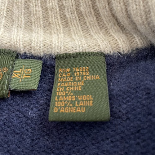 Timberland Sweater Mens XL Blue Quarter Zip 100% Lambs Wool - Picture 9 of 11