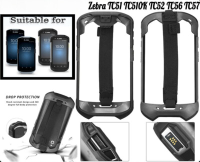 Black Protective Cover Case Rugged Boot Strap for Zebra TC51 TC52 TC56 TC57 510K