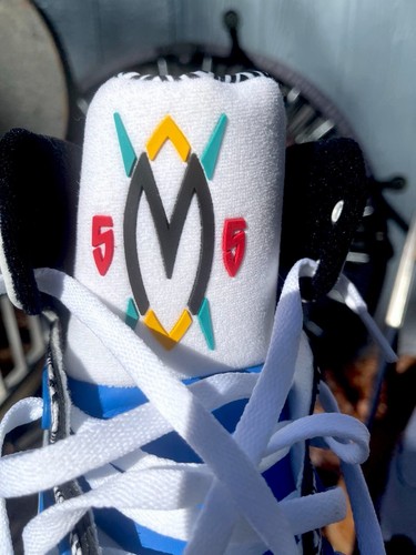 Adidas Dikembe Mutombo White Blue Black SZ 11 ⚪️🔵⚫️🟢🟡🔴🛡️🔥🔥🔥🔥🔥 - Picture 7 of 12