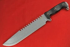 2017 Battle Saw Battle Grade .26" Hammered Silber Blade w/CBT, Black G10 Handle