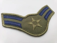 US Air Force Military Airman First Class Patch 4" Green & Blue