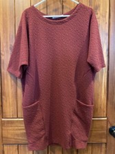 Just Fab Womens Shirt Dress Sz medium Tab Sleeves burgundy pockets