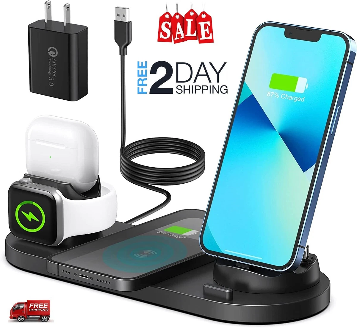 Cargador Inalambrico Para Apple iPhone 7 8 X Xs Xr 11 12 13 14 Pro
