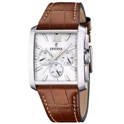 Festina Herrenuhr Herrenuhren Mit Braunem Lederarmband Festina