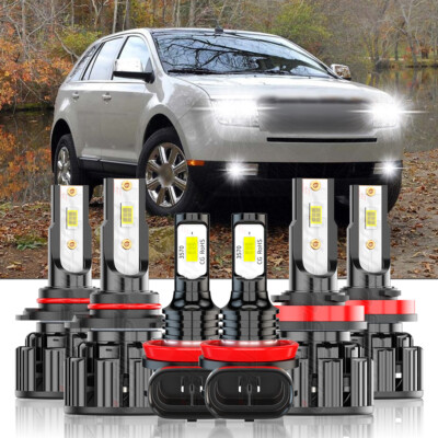 For Lincoln MKX 2007-2010 -6X LED Headlight High/lo Beam + Fog Light Bulbs Combo