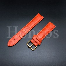 18MM Genuine Leather Alligator Watch Band Orange Strap Buckle Fits for Michele