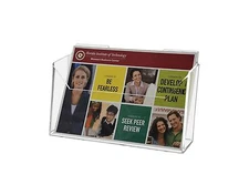 Slatwall 7.5"W Postcard Holder Booklet Display Clear Acrylic Organizer