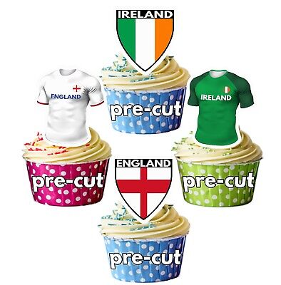 Precut rugby Cupcake Toppers gâteau décorations de fête-Pays de Galles