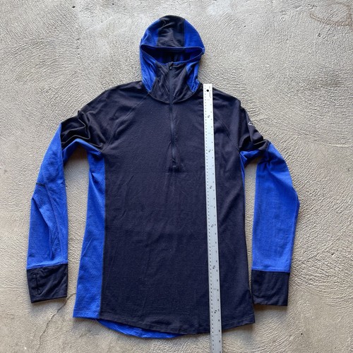 Icebreaker Jacket Mens Large Blue Merino Wool Zip Up Hoodie Outdoor Hike Basic - Picture 8 of 9