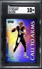 2020 Panini Playoff JOE BURROW RC Rookie Call To Arms Purple Prizm SGC 10 RARE