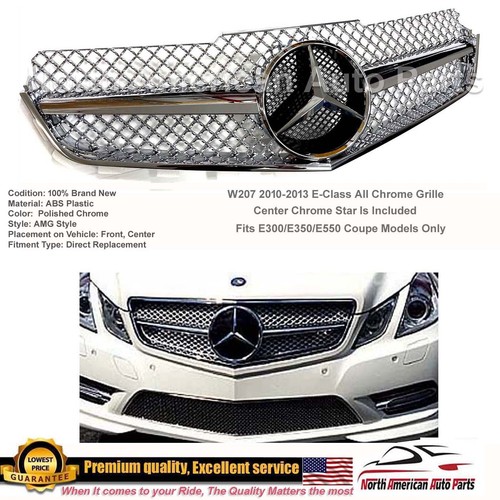 E-Class Grille Chrome-Black E63 E550 E350 Sedan Star 2010 2011