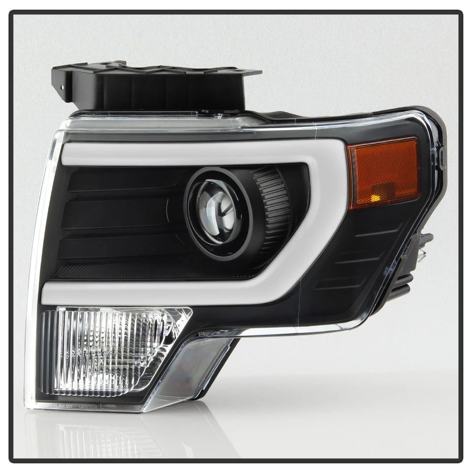 NEW Black 2009-2014 Ford F150 Raptor LED Tube DRL Projector Headlights Headlamps - Image 3 of 4